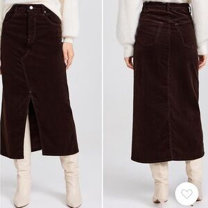 Frame the Corduroy Midi Skirt - size 27